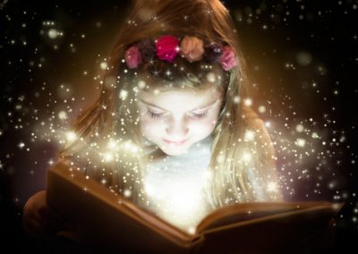 Pretty,Little,Girl,Reading,Magic,Book